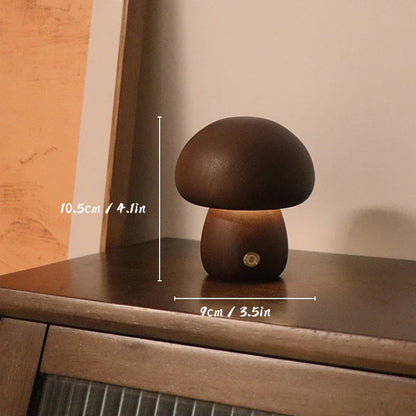 Wooden Mushroom Lamp | Lampe Champignon en Bois - Éclairage Naturel et Élégant