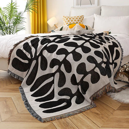 Plaid Tissé Coton Motif Matisse, 130×160cm
