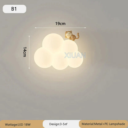 Lampe Murale Nuage Cartoon | Applique Mignonne pour Chambre d'Enfant et Chambre de Bébé