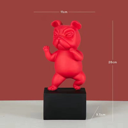 Statuette Chien Bulldog en Résine – Figurine Abstraite Yoga Déco Moderne pour Maison et Bureau
