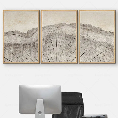 Toile Abstraite Anneaux d’Arbre – L’Art du Temps Gravé par la Nature