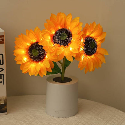 Lampe Tournesol LED Décorative – Éclairage Floral USB avec Effet Lumineux Naturel