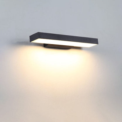 Applique Murale LED Extérieure Plate Rectangulaire – Moderne, Étanche avec Capteur