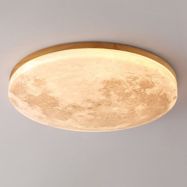 Plafonnier LED Rond Nordic Minimaliste | Lampe en Acrylique Forme Lune, Monture Encastrée