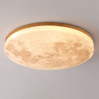 Plafonnier LED Rond Nordic Minimaliste | Lampe en Acrylique Forme Lune, Monture Encastrée