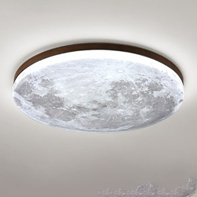 Plafonnier LED Rond Nordic Minimaliste | Lampe en Acrylique Forme Lune, Monture Encastrée