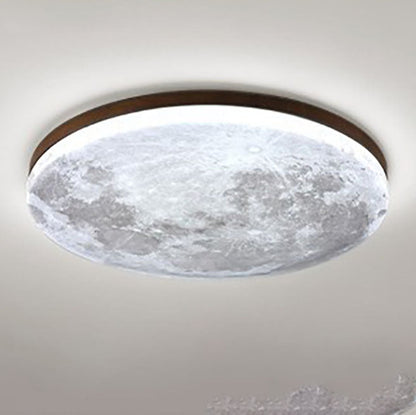 Plafonnier LED Rond Nordic Minimaliste | Lampe en Acrylique Forme Lune, Monture Encastrée