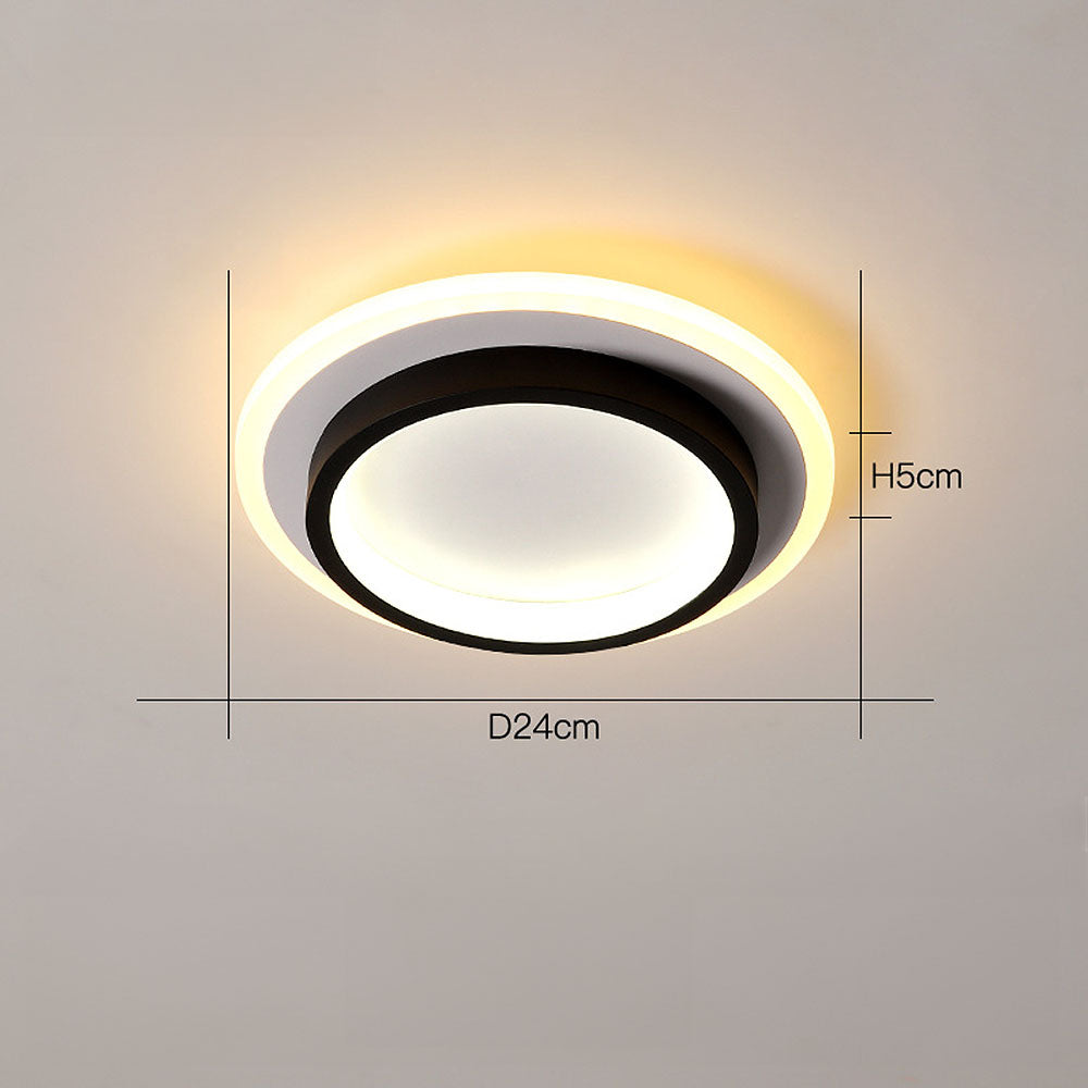 Plafonniers LED Ronds | Métal et Acrylique pour Couloir