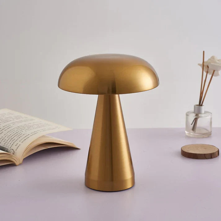 Lampe Champignon Métal Brossé Design Moderne