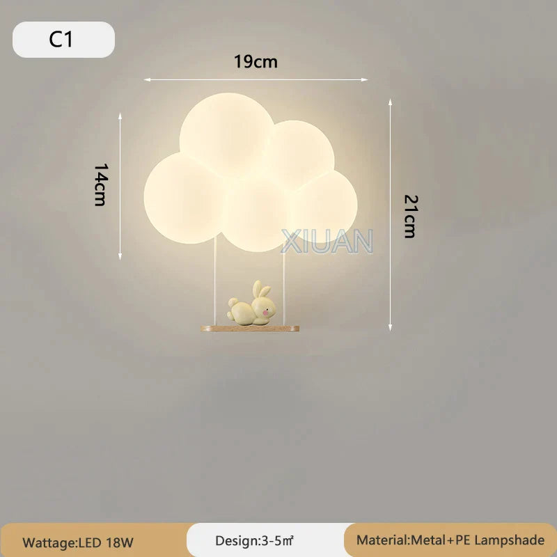 Lampe Murale Nuage Cartoon | Applique Mignonne pour Chambre d'Enfant et Chambre de Bébé