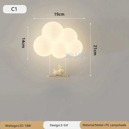Lampe Murale Nuage Cartoon | Applique Mignonne pour Chambre d'Enfant et Chambre de Bébé