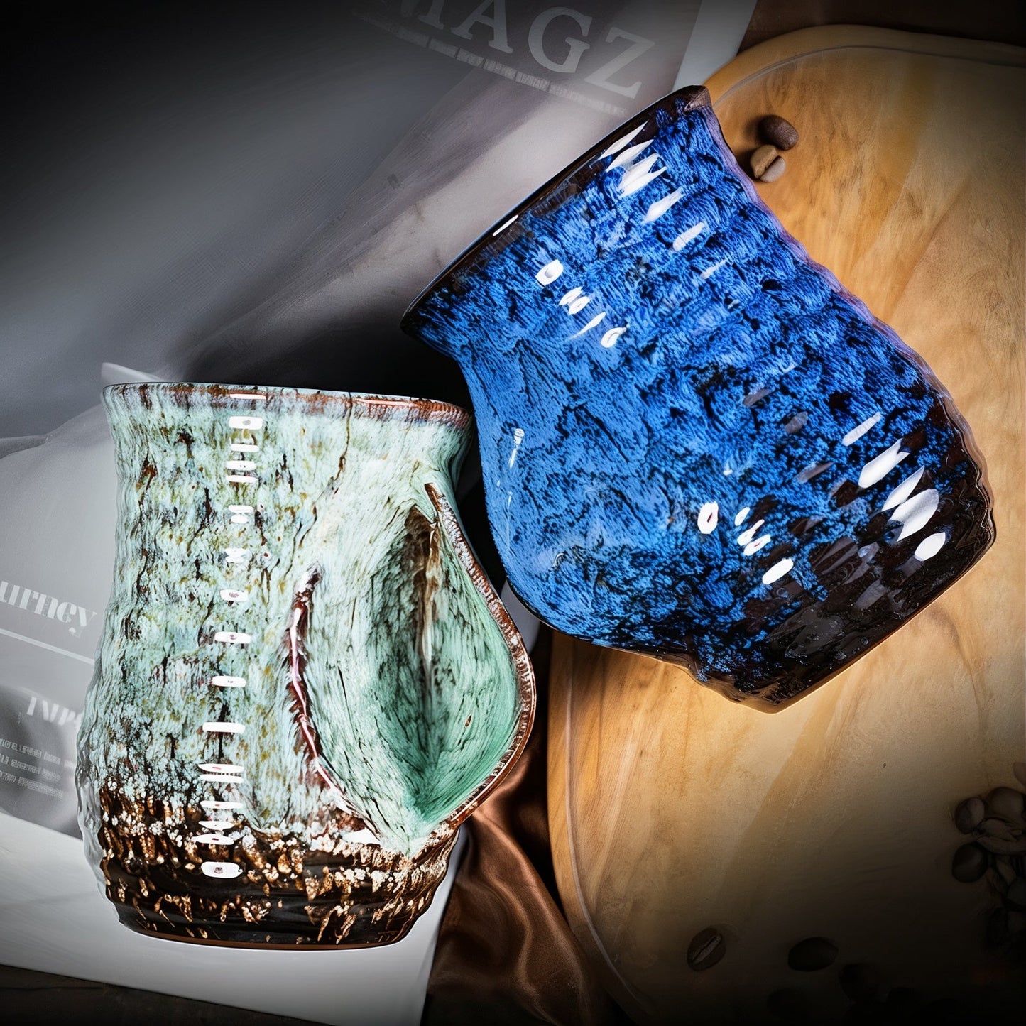 Grandes Tasses à Café Céramiques Abstraites