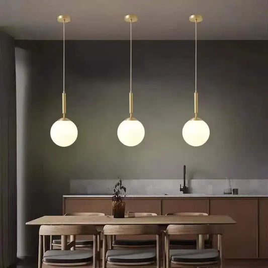 Suspension Globe Verre Givré Style Années 50