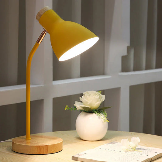 Lampe de Bureau en Bois Nordique | Design Moderne et Créatif, Protection des Yeux pour Chambre