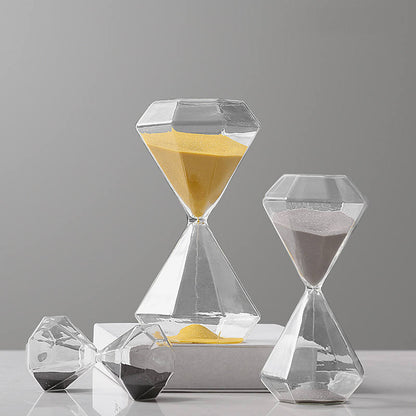 Sablier Diamant en Verre – Minuteur Design 5/15/30/60 Min, Déco Maison & Cadeau Original