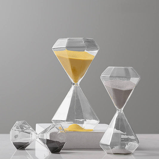 Sablier Diamant en Verre – Minuteur Design 5/15/30/60 Min, Déco Maison & Cadeau Original