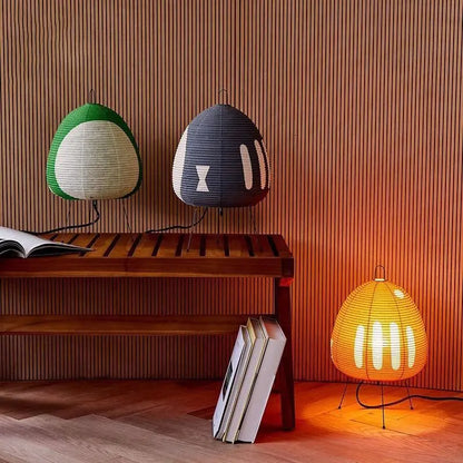 Lampe Japonaise Colorée en Papier de Riz – Élégance Wabi-Sabi pour une Ambiance Apaisante
