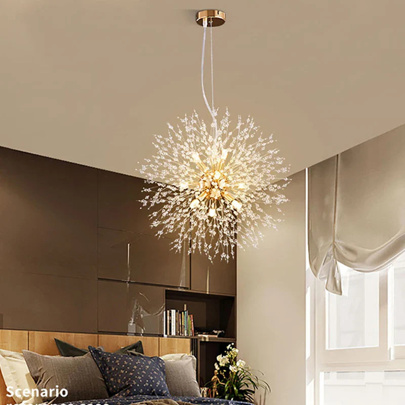Suspension Boule de Feu en Cristal – Un Éclat Moderne pour Sublimer Votre Intérieur