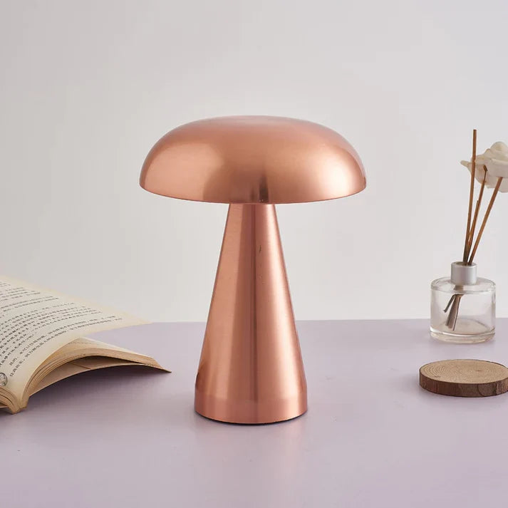 Lampe Champignon Métal Brossé Design Moderne