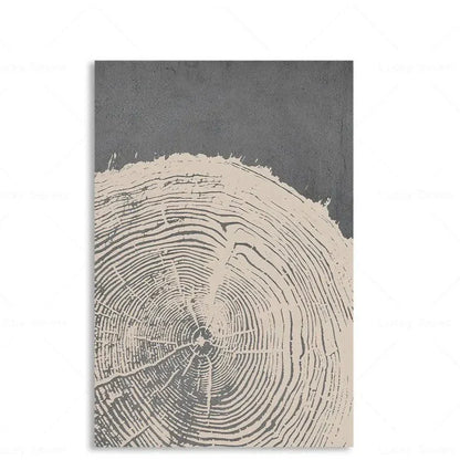 Toile Abstraite Anneaux d’Arbre – L’Art du Temps Gravé par la Nature