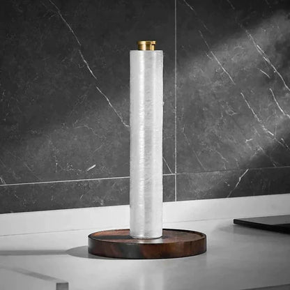 Porte-Essuie-Tout Bois Noyer & Inox – Design Moderne