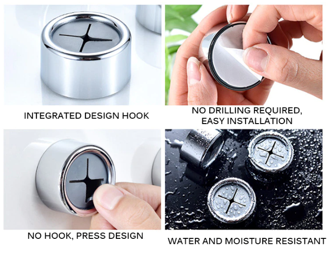 GripTowel – Porte-Serviettes Autocollants pour Cuisine et Salle de Bain (Lot de 3)