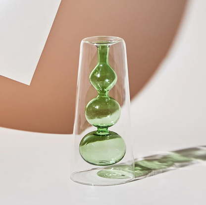 Vase Terrarium en Verre, Design Coloré