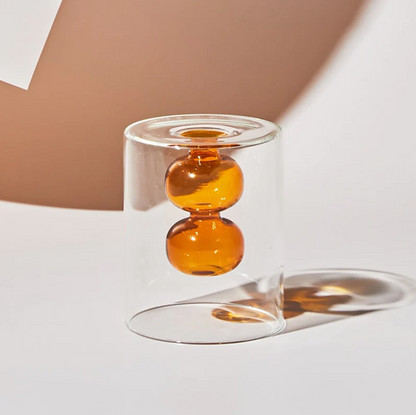 Vase Terrarium en Verre, Design Coloré