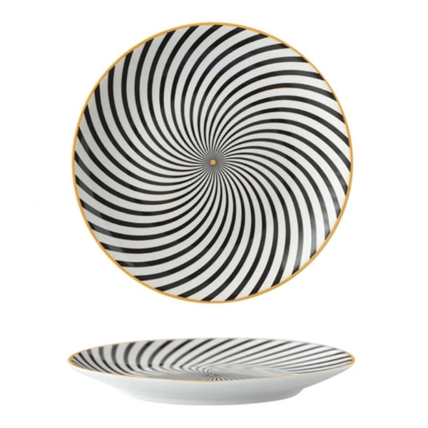 Collection d'Assiettes Euclid – Élégance Géométrique en Porcelaine Fine