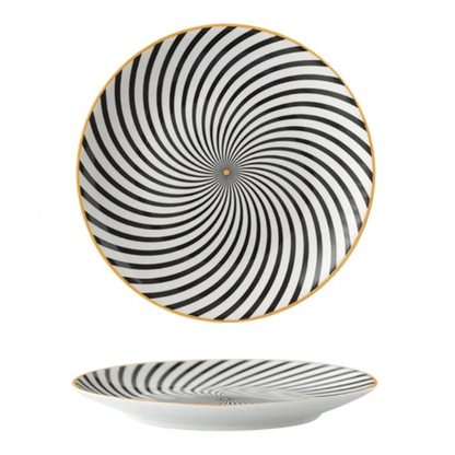 Collection d'Assiettes Euclid – Élégance Géométrique en Porcelaine Fine