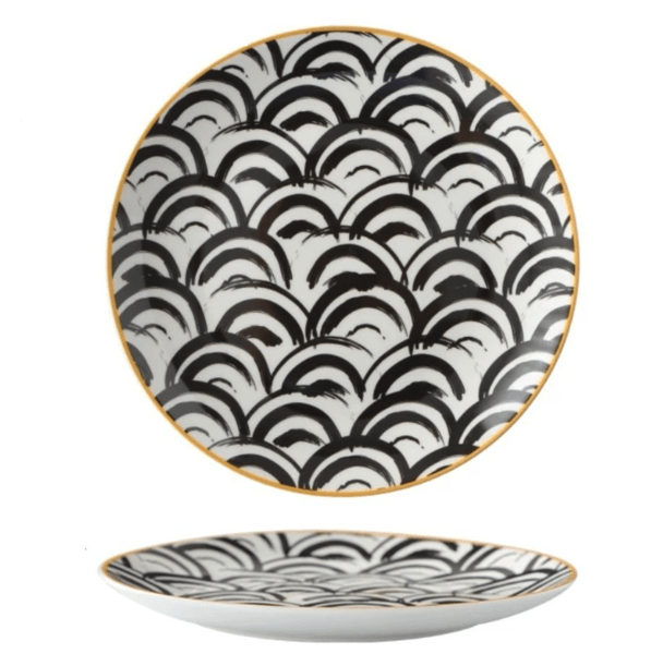 Collection d'Assiettes Euclid – Élégance Géométrique en Porcelaine Fine