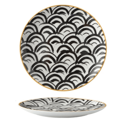 Collection d'Assiettes Euclid – Élégance Géométrique en Porcelaine Fine