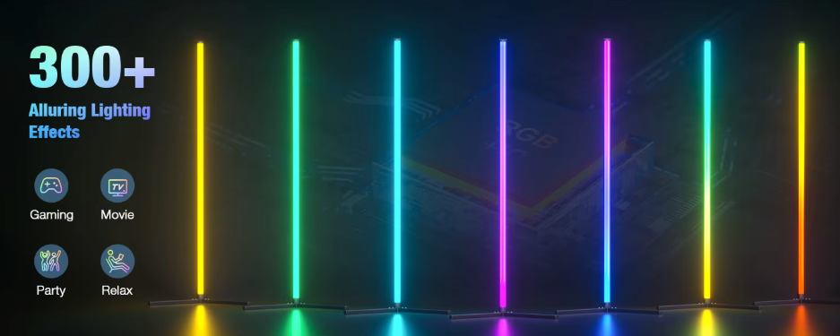 Lampadaire LED RGB Connecté, 16M Couleurs, App & Télécommande