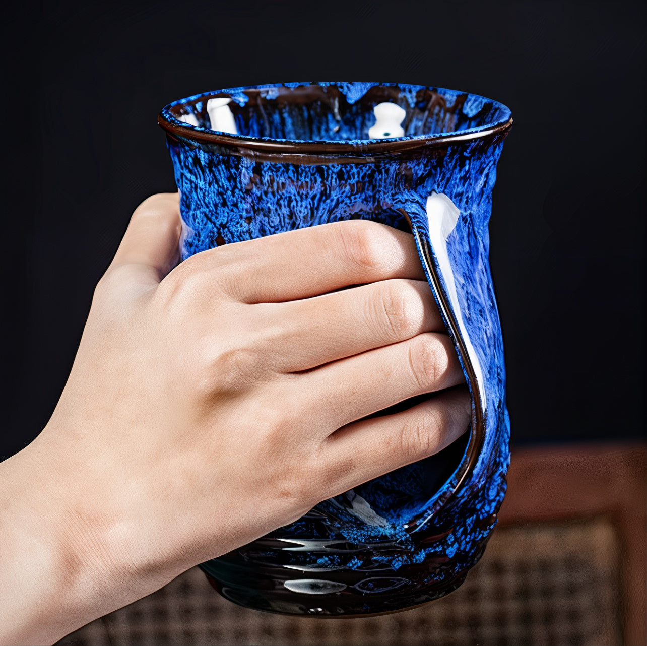 Grandes Tasses à Café Céramiques Abstraites