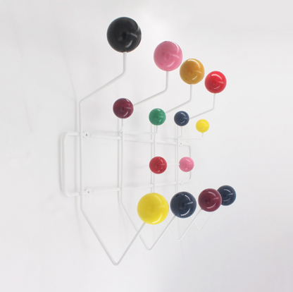 Porte-Manteau Mural Design, Bois et Acier, Multicolore