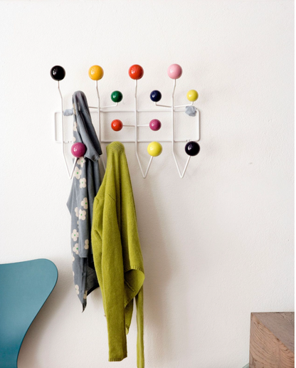 Porte-Manteau Mural Design, Bois et Acier, Multicolore