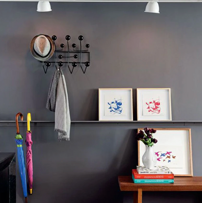 Porte-Manteau Mural Design, Bois et Acier, Multicolore