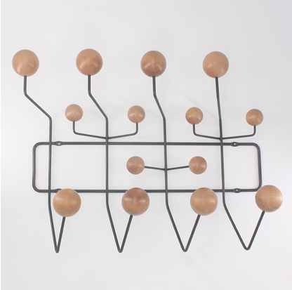 Porte-Manteau Mural Design, Bois et Acier, Multicolore