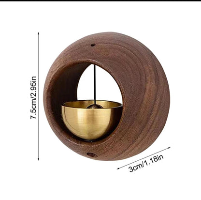 Sonnette Méditative Bois & Laiton – Carillon Apaisant pour Porte & Intérieur