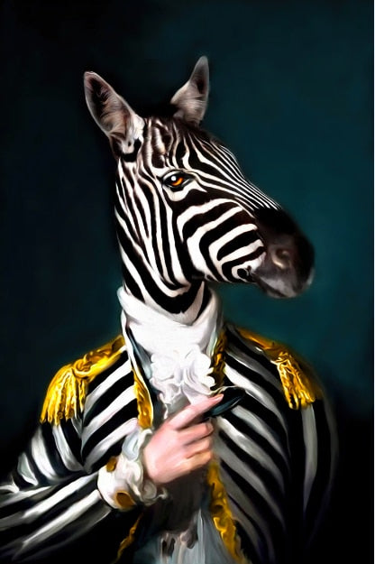 Toile Animalière Chic - Posters Zèbre Lion Éléphant