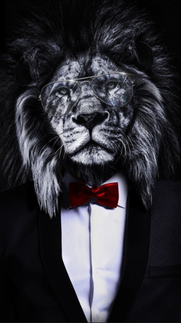 Toile Animalière Chic - Posters Zèbre Lion Éléphant