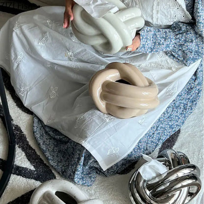 Boîte à Mouchoirs en Céramique Argentée | Porte-serviettes en Porcelaine Élégant pour Décoration Maison