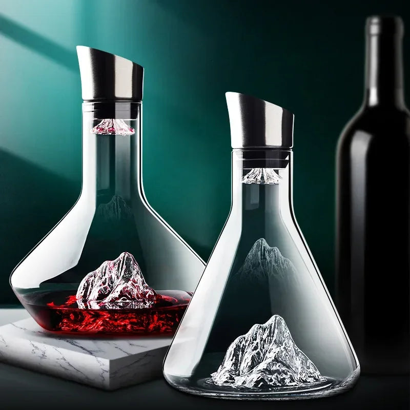 1500ml Iceberg Decanter - Décanteur de Luxe en Cristal Sans Plomb pour Vin Rouge