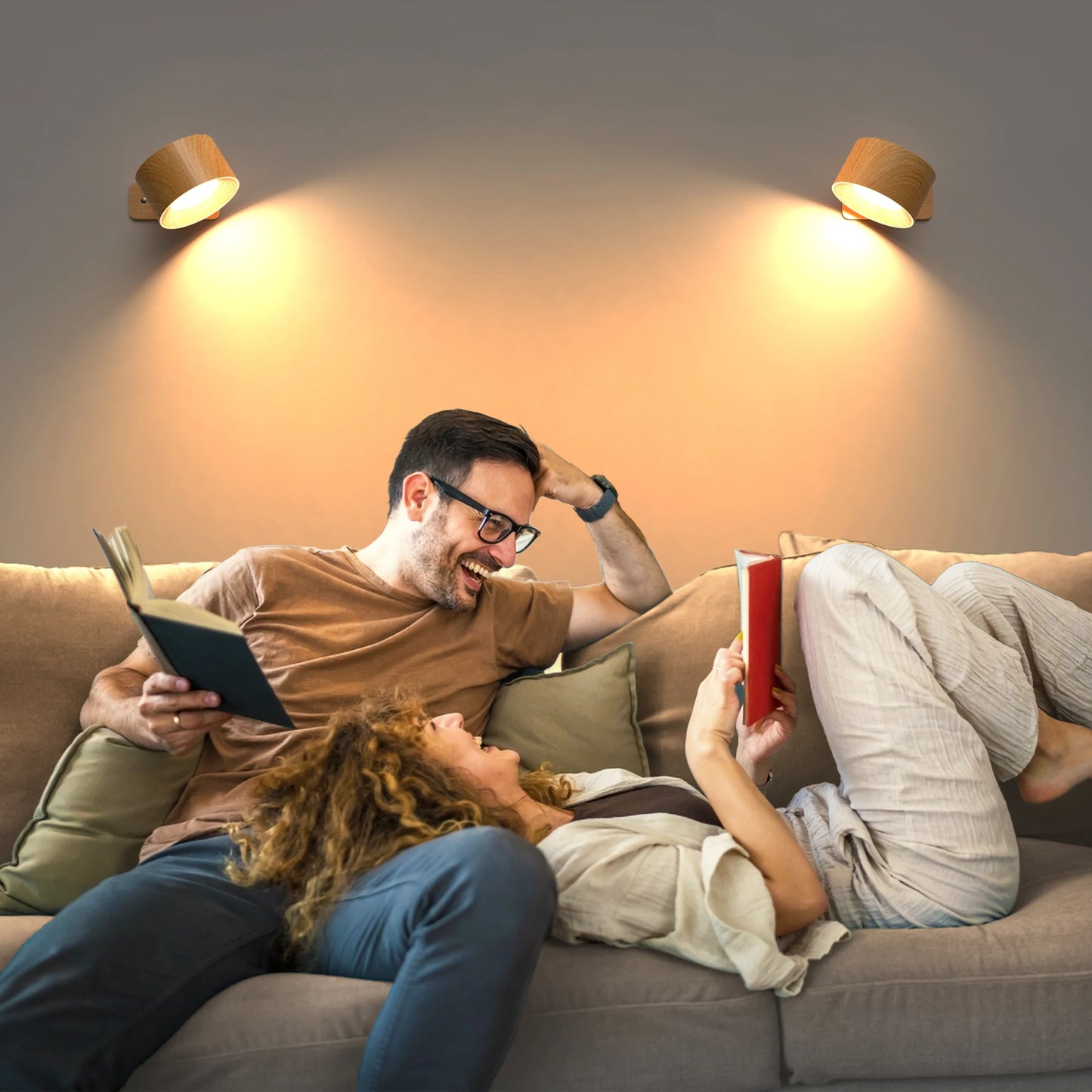 Applique Murale LED Tactile Sans Fil 3 Modes Rotative