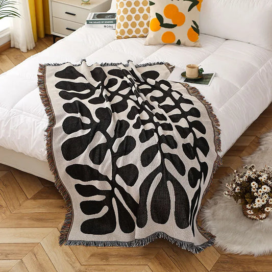 Couverture Rétro Motif Vigne – Élégance Vintage et Confort Chaleureux