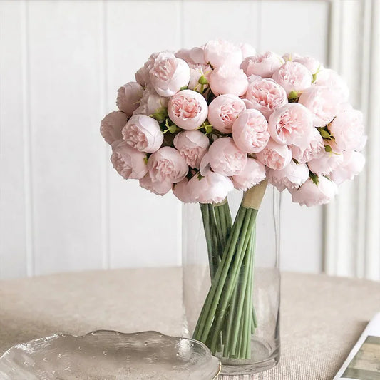 Bouquet de Pivoines en Soie, 27 Fleurs, Multicolore
