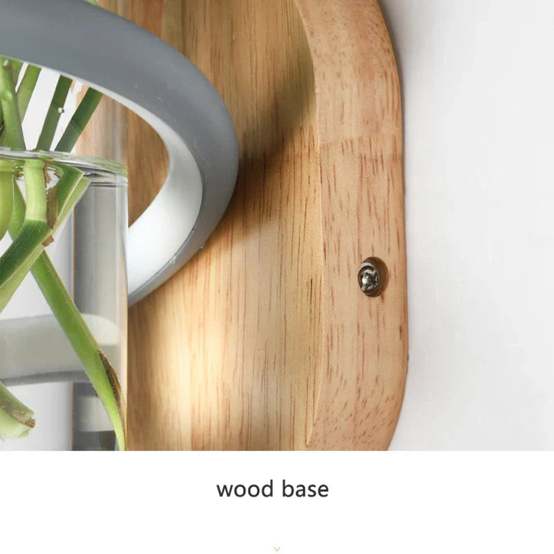 Applique Murale Vase LED Bois, 10W, Design Nordique
