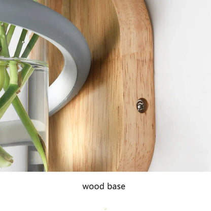 Applique Murale Vase LED Bois, 10W, Design Nordique