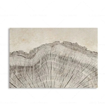 Toile Abstraite Anneaux d’Arbre – L’Art du Temps Gravé par la Nature