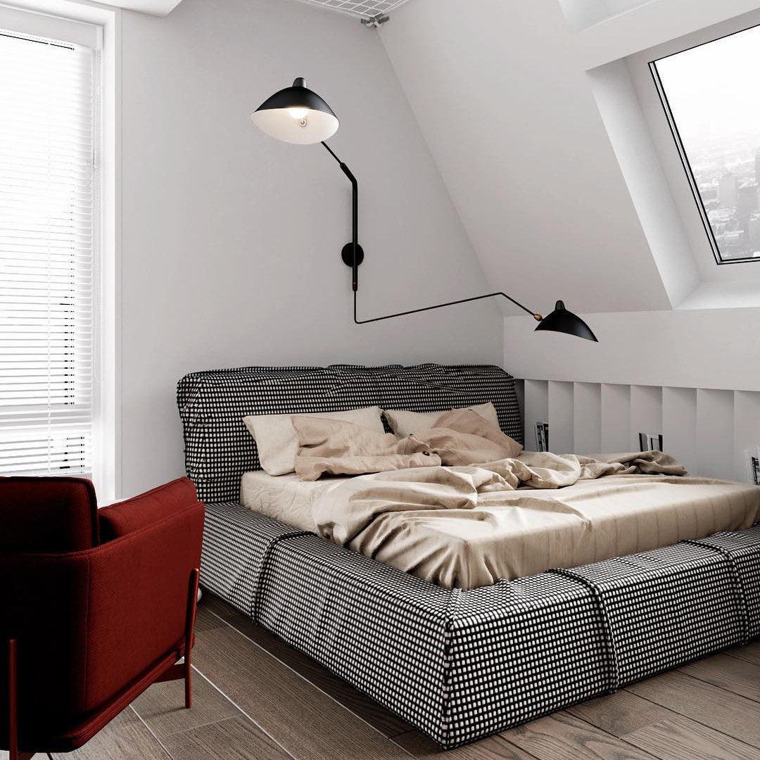 Applique Murale, Bras Orientable, Métal Noir ou Blanc